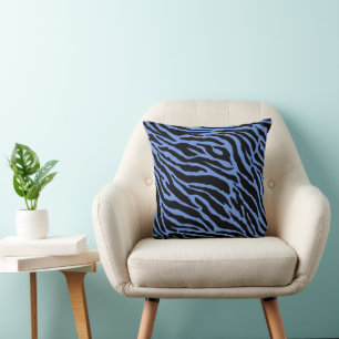 Almofada Travesseiro decorativo de faixas de impressão azul