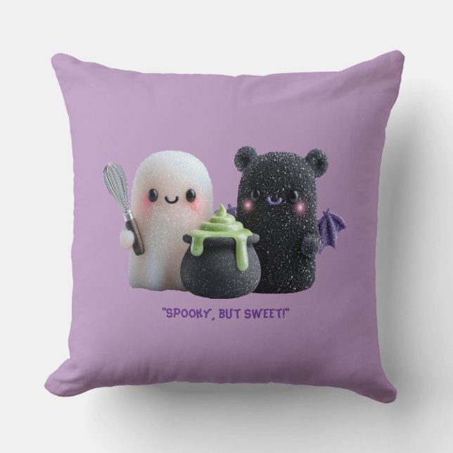 Almofada Travesseiro Decorativo de Fantasma e Urso Fofo Ass (Frente)