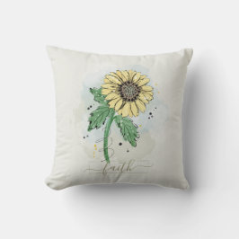 Almofada Travesseiro decorativo de Fé de Flor Amarelo