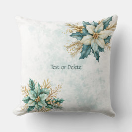 Almofada Travesseiro decorativo de Feriado Floral de Teal W