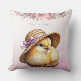 Almofada Travesseiro decorativo de Fita Rosa Pequeno Pintin