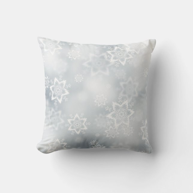 Almofada Travesseiro decorativo de flocos de neve (Frente)