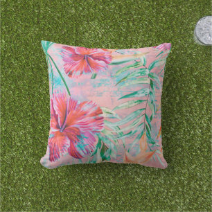 Almofada Travesseiro decorativo de Flor de Hibiscus Rosa Pa