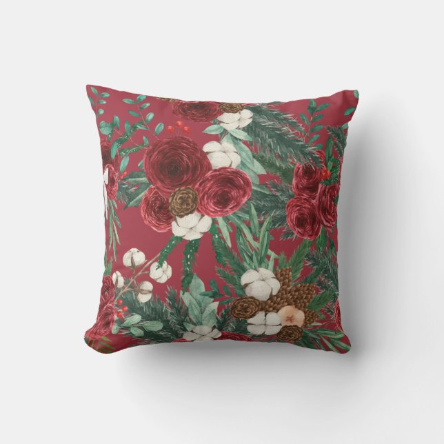 Almofada Travesseiro decorativo de flores aquáticas de Nata (Frente)