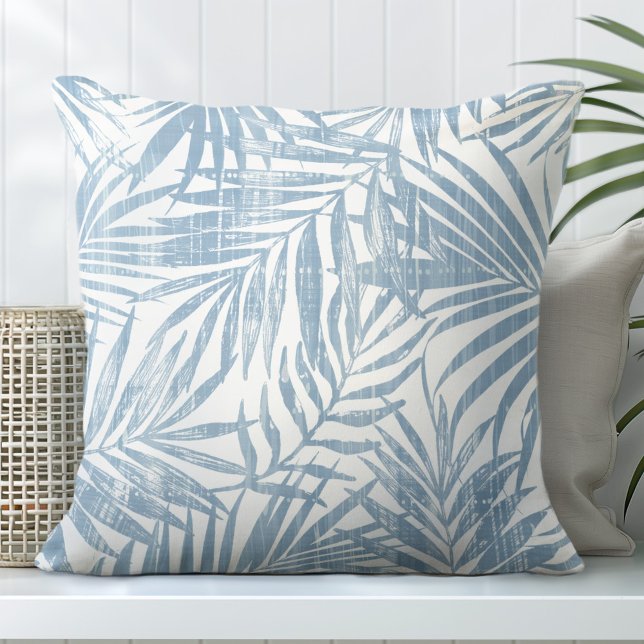 Almofada Travesseiro decorativo de Folha Azul Claro e Branc (Criador carregado)