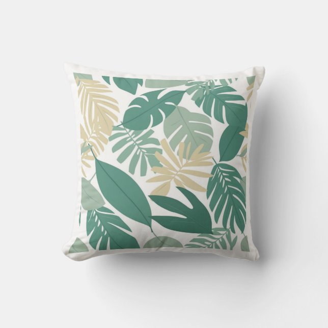 Almofada Travesseiro decorativo de Folhas Botânicas (Frente)