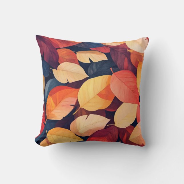Almofada Travesseiro decorativo de Folhas de outono Vibrant (Frente)