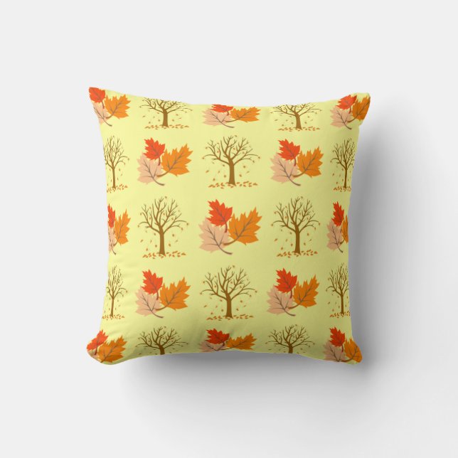 Almofada Travesseiro decorativo de Folhas e Árvores de Qued (Frente)