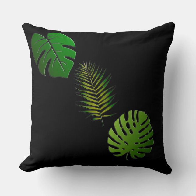 Almofada Travesseiro decorativo de Folhas Verde (Frente)