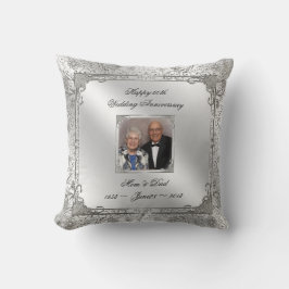 Almofada travesseiro decorativo de Foto do 60º Aniversário 