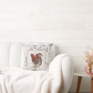 Almofada Travesseiro decorativo de Fundo Rustic Rooster Bri