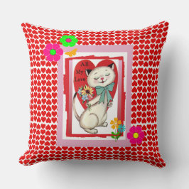 Almofada Travesseiro decorativo de Gatinho "All My Love"