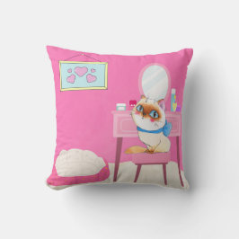 Almofada Travesseiro decorativo de Gatinho inundado