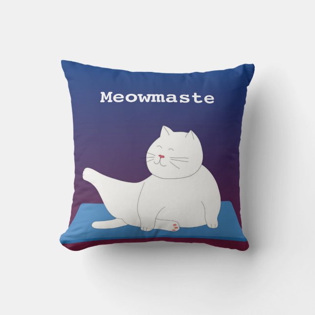 Almofada Travesseiro decorativo de Gatinho ioga, 16" x 16" (Frente)
