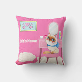 Almofada Travesseiro decorativo de Gatinho Rosa Personaliza