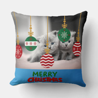 Almofada Travesseiro Decorativo de Gatinhos de Natal Fofo