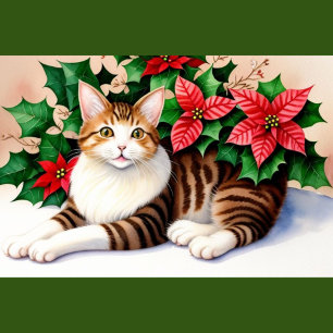 Almofada Travesseiro decorativo de Gato Flor
