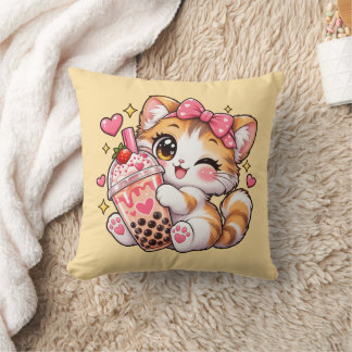 Almofada Travesseiro Decorativo de Gato Kawaii Fofo Seguran