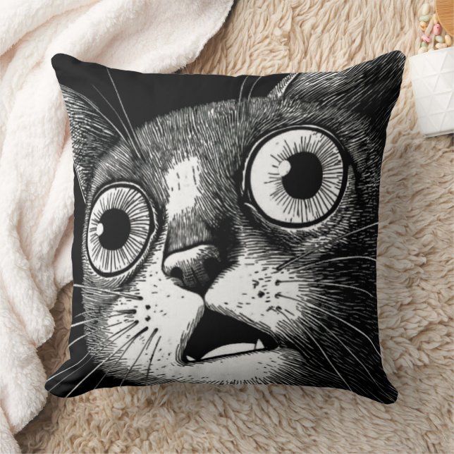 Almofada Travesseiro decorativo de Gato Psicopata Quirky -  (Cobertor)