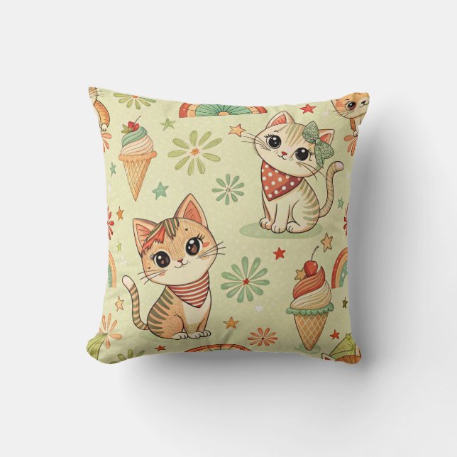 Almofada Travesseiro decorativo de gatos (Frente)