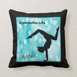 Almofada travesseiro decorativo de ginástica, nome personal