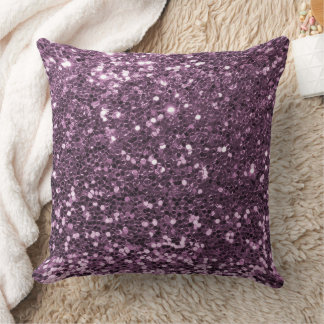 Almofada Travesseiro decorativo de Glitter Mauve Faux Sequi