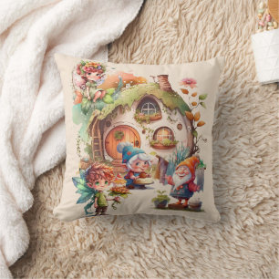 Almofada Travesseiro Decorativo de Gnome e Fada   País das 
