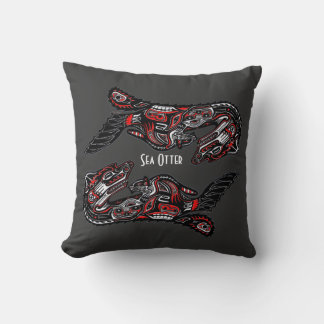 Almofada Travesseiro decorativo de Haida Art Sea Otter Wild