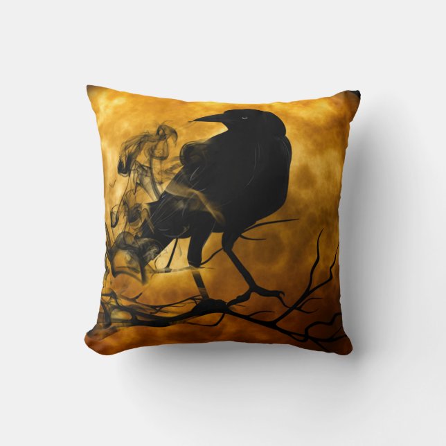 Almofada Travesseiro decorativo de Halloween Crow (Frente)