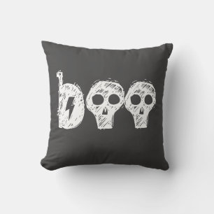 Almofada travesseiro decorativo de Halloween de Cinza "Boo"