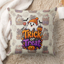 Travesseiro Decorativo de Halloween Fantasma Cute