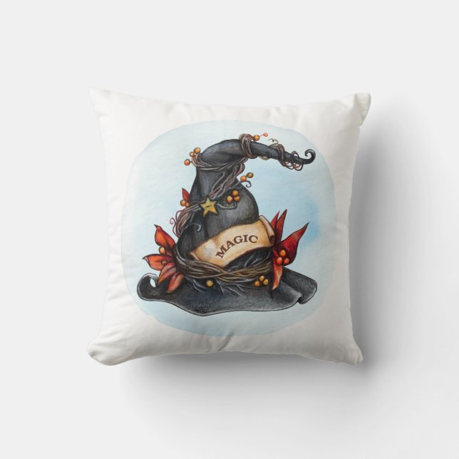 Almofada Travesseiro decorativo de Halloween Magic Witts Ha (Frente)