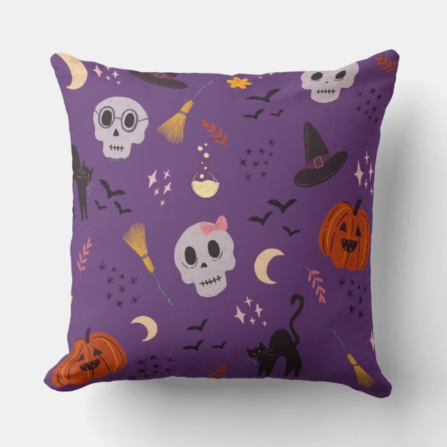 Almofada Travesseiro decorativo de Halloween - Peles, Pumpk (Frente)