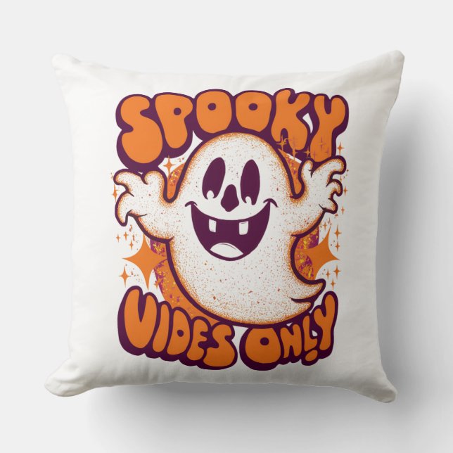 Almofada Travesseiro decorativo de Halloween - Spooky Vibes (Frente)