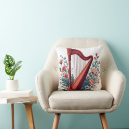 Almofada Travesseiro decorativo de Harp Floral
