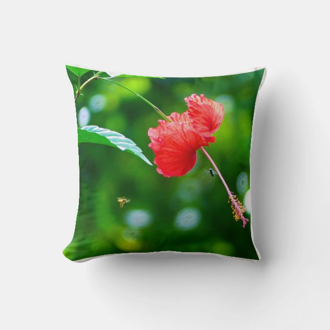 Almofada Travesseiro decorativo de Hibiscus (Frente)