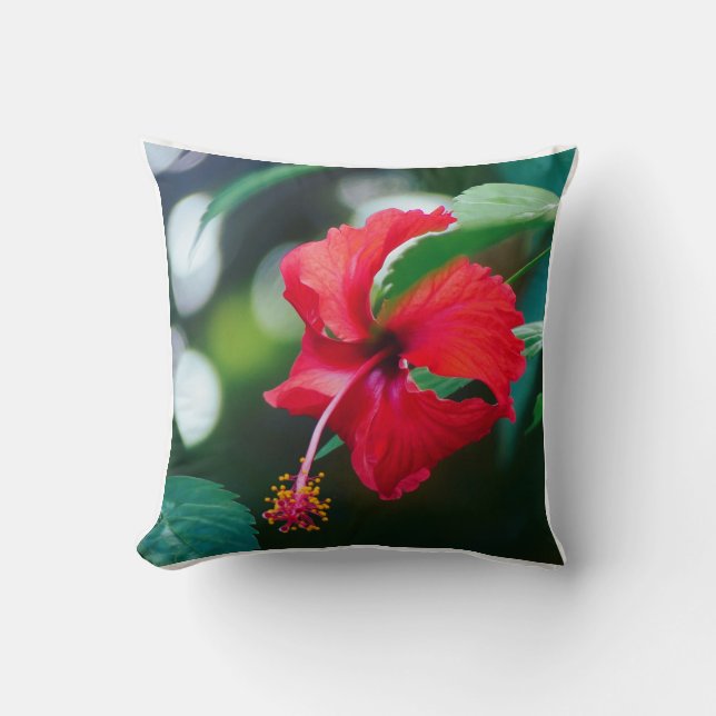 Almofada Travesseiro decorativo de Hibiscus (Frente)