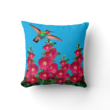 Travesseiro decorativo de Hummingbird e Holly Hock