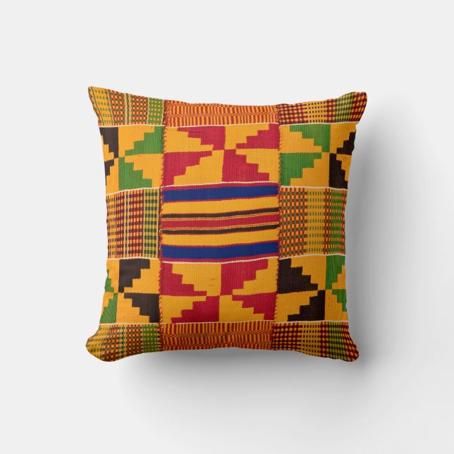 Almofada Travesseiro decorativo de Impressão Kente (Frente)