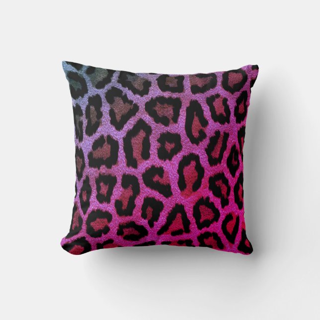Almofada Travesseiro decorativo de Impressão Leopardo Rosa (Frente)
