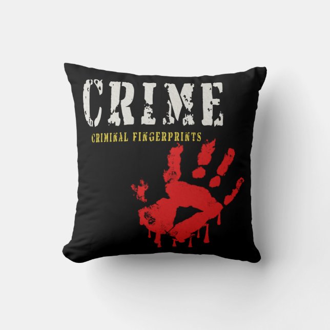 Almofada travesseiro decorativo de impressões digitais crim (Frente)