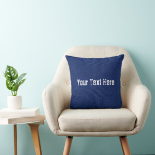Almofada Travesseiro decorativo de Jeans Azul Faux - Texto/