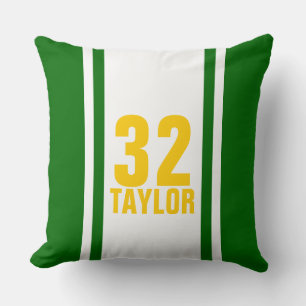 Almofada Travesseiro decorativo de Jersey Green & Dourado S