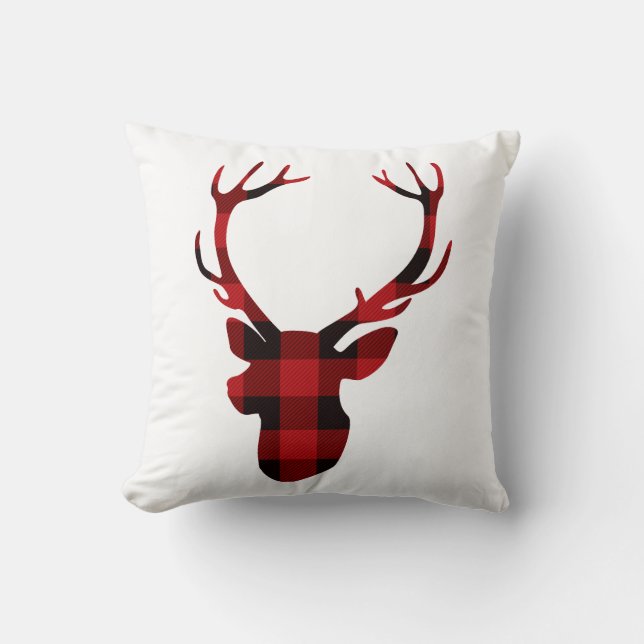 Almofada Travesseiro decorativo de Joy Deer head lumberjack (Frente)