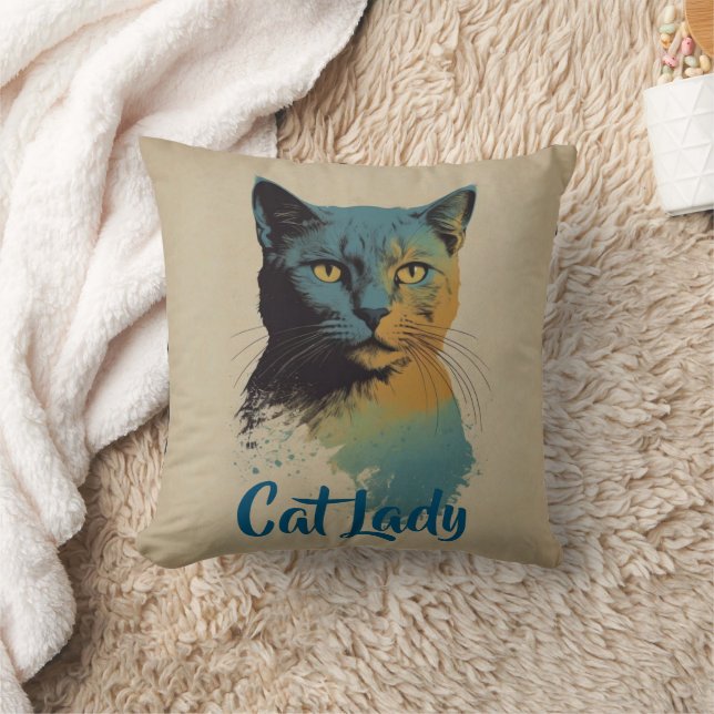Almofada Travesseiro decorativo de Lady Cat (Cobertor)