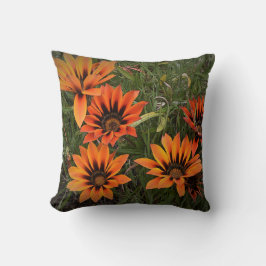 Almofada Travesseiro decorativo de Laranja e Gazanias Negra