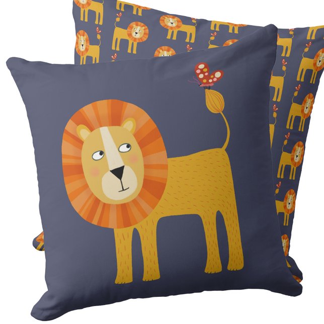 Almofada Travesseiro decorativo de Leão Cugado (Fun lion reversible throw pillow)