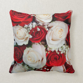 Almofada Travesseiro decorativo de Lindas Rosas Vermelhas e