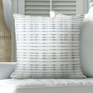 Almofada Travesseiro decorativo de linha costeira azul e br