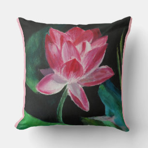 Almofada Travesseiro decorativo de lótus cor-de-rosa 51 cm